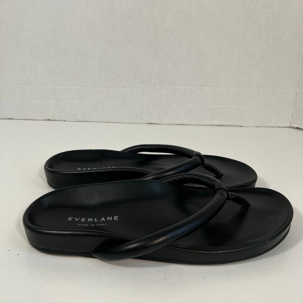Everlane The Form Thong Sandals Black Italian Nappa Leather Womens Sz 6 NWOT - Picture 9 of 15